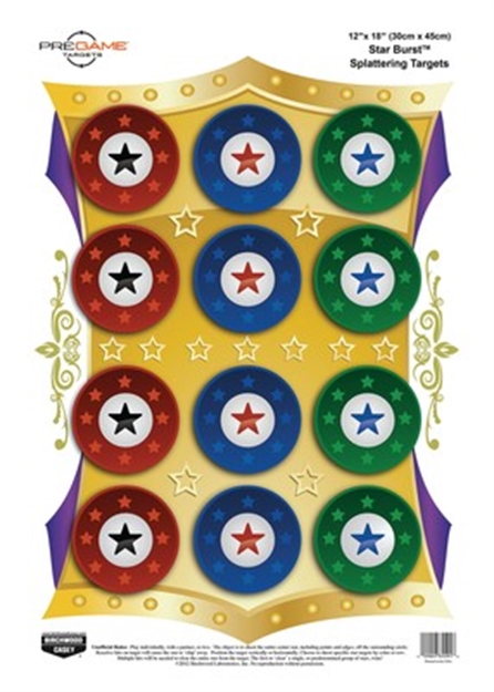 Picture of Birchwood Casey 35591 Pregame  Star Burst Paper Hanging Universal 12" X 18" Multi-Color 100 Per Pkg 35591*