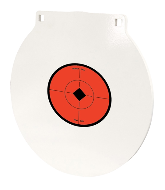 Picture of  Birchwood Casey Rnd10 Round Steel Target Plate 10" Centerfire Rifle/Handgun Target Black/Red/White Nm500 Steel Hanging 888151033067