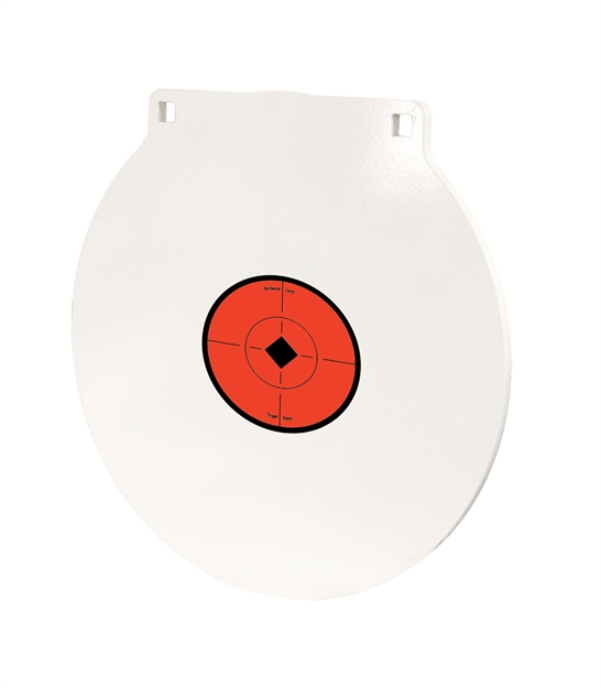 Picture of  Birchwood Casey Rnd12 Round Steel Target Plate 12" Centerfire Rifle/Handgun Target Black/Red/White Nm500 Steel Hanging