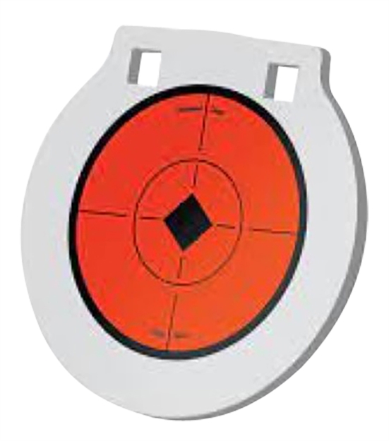 Picture of  Birchwood Casey Rnd6 Round Steel Target Plate 6" Centerfire Rifle/Handgun Target Black/Red/White Nm500 Steel Hanging 888151033012