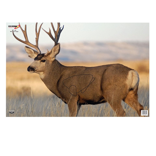 Picture of  Birchwood Casey 37482 Eze-Scorer  Mule Deer Paper Hanging 23" X 35" Multi-Color 2 Per Pkg 029057374827
