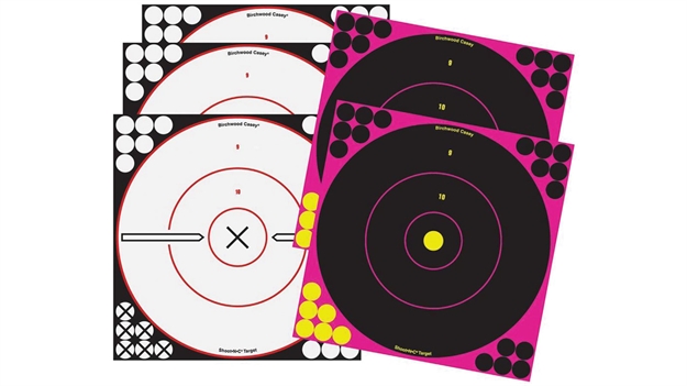 Picture of Birchwood Casey Snc 12" Wht/Pnk Bulleye 5Pk