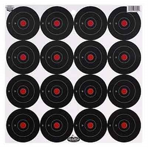 Picture of  Birchwood Casey 35309 Dirty Bird  3" Bullseye Tagboard Hanging Black/White 12 PK 029057353099