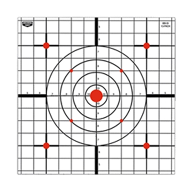 Picture of  Birchwood Casey 37213 Eze-Scorer  12" Bullseye Paper Hanging Black/White 13 Per Pkg 029057372137