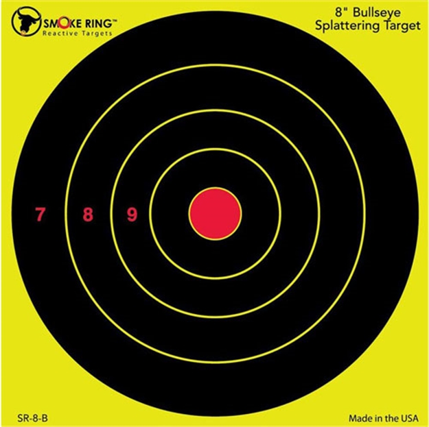 Picture of Birchwood Casey Target Smoke Ring 8" Bullseye Splatter 25Pk<