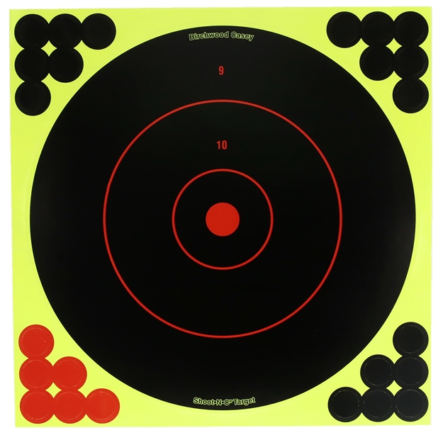 Picture of Birchwood Casey Tdsnc812pk Target Dispenser  Adhesive Paper 8" Bullseye Includes Pasters 12 PK BC-TDSNC8-12PK