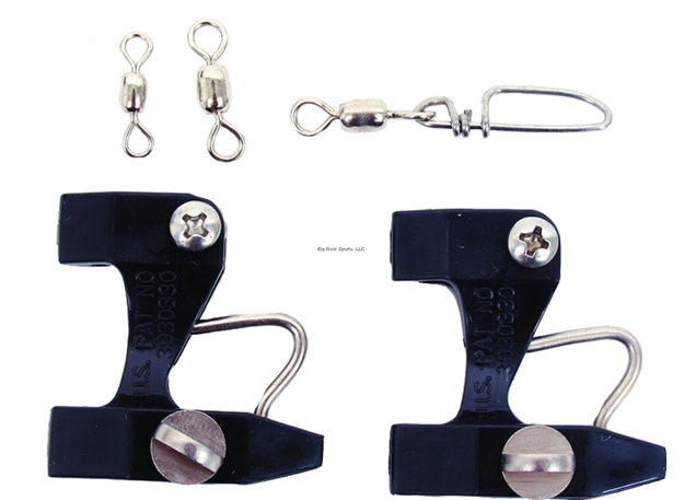 Picture of Black Marine Kite Release Clip Kit/Black W/2 Pre-Drilled Clips #5,#7 Swivels & Snap Swivels