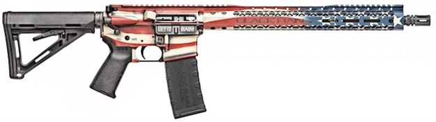 Picture of Black Rain Ordnance Bropatamerica Spec 15+ Patriot 5.56X45mm Nato 30+1 16", American Flag, 15" Slim M-Lok, Magpul Grip/Carbine Stock BRO-SPEC15-AMERICA 697067862636