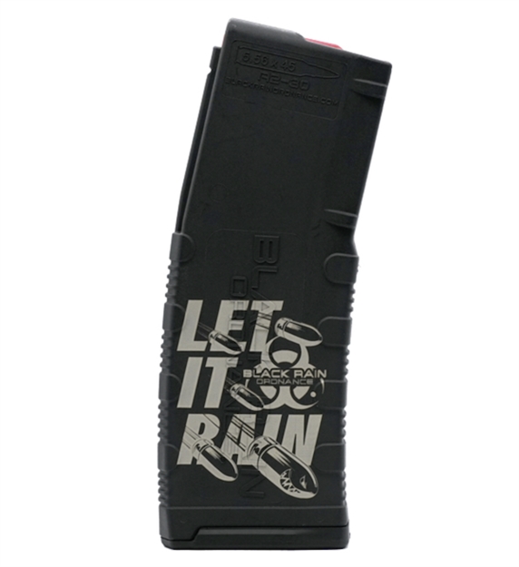 Picture of  Black Rain Ordnance Mag30letitrainb Magazine  30Rd 223 Rem/5.56 Nato Let IT Rain Bullet Engraving Fits Ar-15 Platform 697067864180