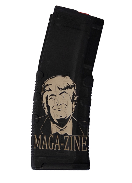 Picture of  Black Rain Ordnance Mag30trumpmagazne Magazine  30Rd 223 Rem/5.56 Nato Trump Maga-Zine Engraving Fits Ar-15 Black Polymer 681565225550
