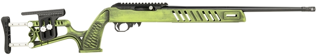 Picture of  Black Rain Ordnance Bro23081403 Professional  22 LR 10+1 18.50" Barrel, Optics Mount, Zombie Green Battleworn Adj. Luth-Ar Mca-22 Chassis, Milled Flash Hider