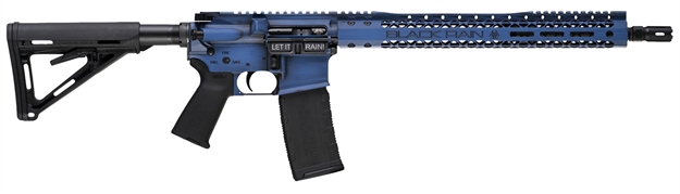 Picture of Black Rain Ordnance Browtpblb Spec 15+ WE The People 5.56X45mm Nato 30+1 16", Blue Battleworn With Deep Engraving, 15" Slim M-Lok, Magpul Grip/Carbine Stock, Castle Flash Hider BRO-WTP-BLB