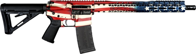 Picture of Black Rain Ordnance Bropatamerica Spec 15+ Patriot 5.56X45mm Nato 30+1 16", American Flag, 15" Slim M-Lok, Magpul Grip/Carbine Stock BRO-SPEC15-AMERICA