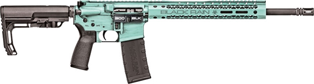 Picture of  Black Rain Brofusiontbb Spec + Fusion 5.56X45mm Nato 16" 30+1 Tiffany Blue Battleworn Cerakote 6 Position Mft Minimalist Stock