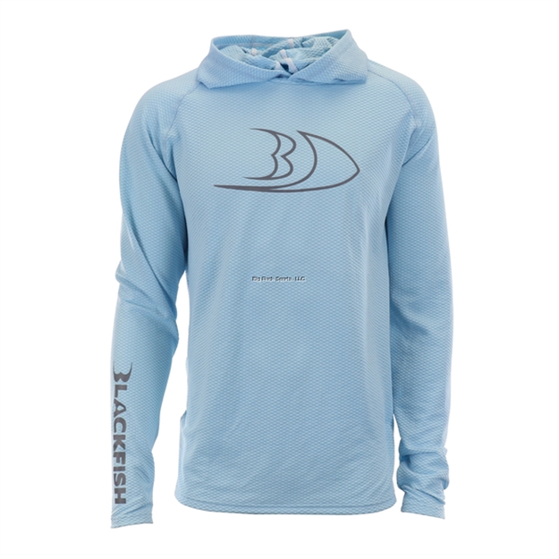 Picture of Blackfish Coolcore Upf Angler Sun Hoodie - Profile (Light Blue/Grey) Size L