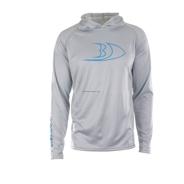 Picture of Blackfish Coolcore Upf Guide Sun Hoodie - Profile (Grey/Cyan) Size XL