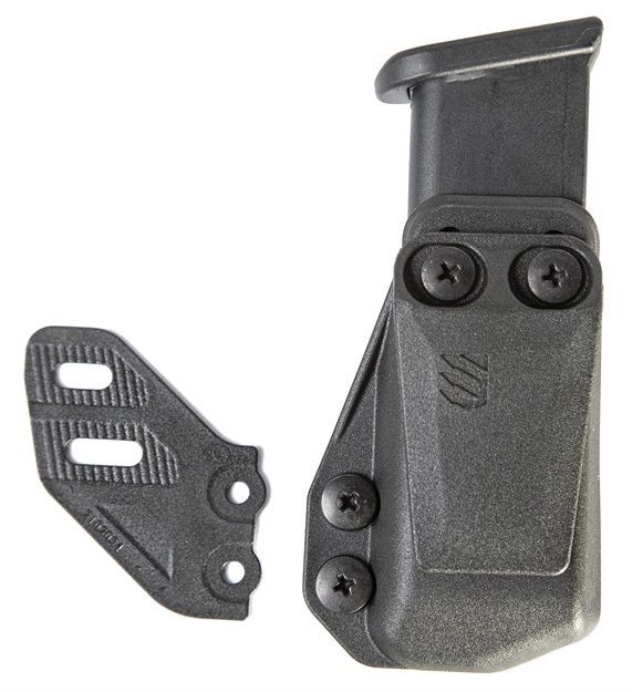 Picture of  Blackhawk 416A02bk Stache Mag Carrier Iwb Double Stack Belt Clip Mount Fits Belts 1.50" Wide Black Polymer Ambidextrous