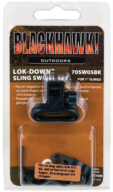 Picture of Blackhawk 70Sw05bk Lok-Down Magnum Split Band Swivel Set 1" Blued Steel