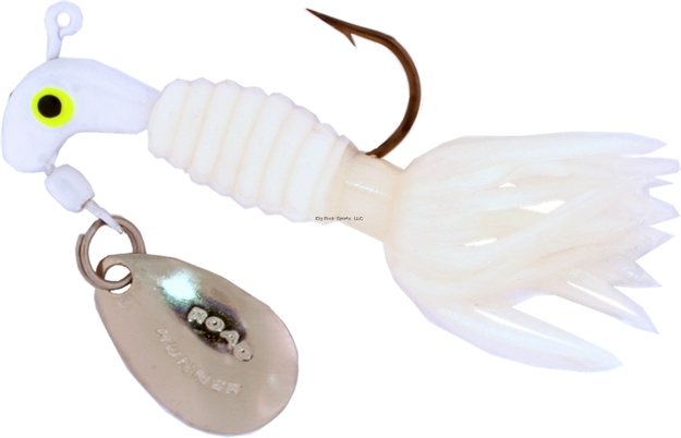 Picture of Road Runner Crappie Thunder Jig W/Spinner, 1/16 Oz, White/White Strip, Strip Card