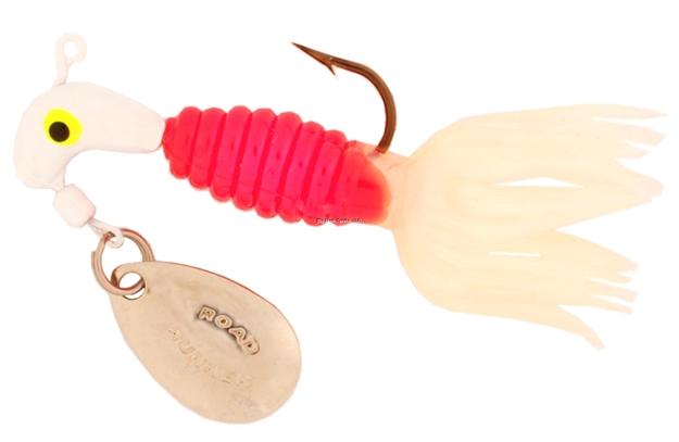 Picture of Road Runner Crappie Thunder Jig W/Spinner, 1/16 Oz, White/Red/White Strip, Strip Card