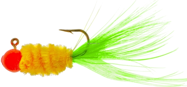 Picture of Mr. Crappie Slab Caller  Jig, 1/16 Oz, Orange/Yellow/Lime Fake Bait, 3/Pack SD2D-743 020801479393
