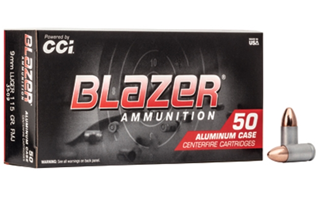 Picture of Blazer Ammunition Blazer Centerfire Pistol Ammo 9Mm Luger 115Gr 50Rnd Fmj Blazer 3509 076683035097