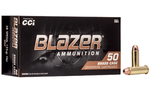 Picture of Blazer Ammunition Blazer Brass Centerfire Pistol Ammo 38 Spl, Fmj-Rn, 125 Gr, 865 Fps, 50 Rnd, Boxed 5204 076683052049