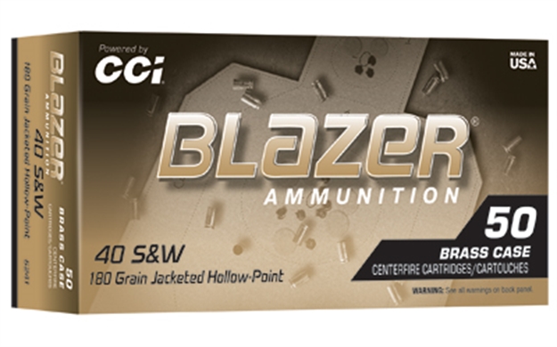 Picture of  Cci 5241 Blazer Handgun 40S&W 180Gr Jacketed Hollow Point 50 Per Box/10 Case 604544700152