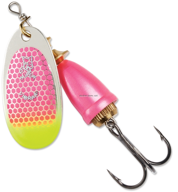 Picture of Blue Fox Classic Vibrax 00, Sinkin, 2", 7/64Oz, Pink Scale/ Chartreuse Tip UV