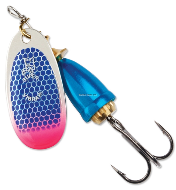 Picture of Blue Fox Classic Vibrax 02, Sinking, 2-11/25", 3/16Oz, Blue Scale/ Pink Tip UV