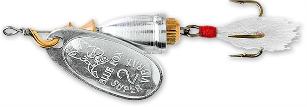 Picture of Blue Fox Classic Vibrax Foxtail Spinner, 3/16 Oz, Silver/White