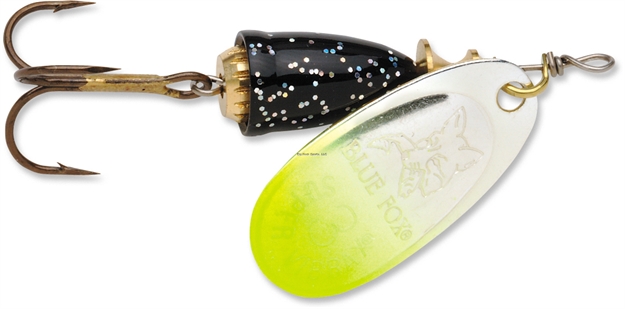 Picture of Blue Fox Classic Vibrax Spinner, 1/8 Oz, Chartreuse Tipped/Silver Flake Painted