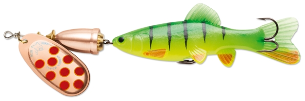 Picture of Blue Fox Vibrax Chaser 2 Lure, 3/10 Oz, 2-4 Ft, Blade Size 2, Treble Hook, Copper