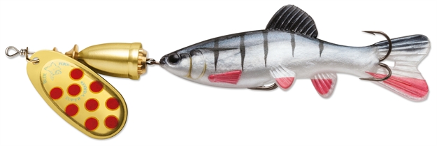 Picture of Blue Fox Vibrax Chaser 3 Lure, 1/2 Oz, 2-4 Ft, Blade Size 3, Treble Hook, Gold