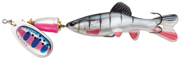 Picture of Blue Fox Vibrax Chaser 3 Lure, 1/2 Oz, 2-4 Ft, Blade Size 3, Treble Hook, Rainbow Trout