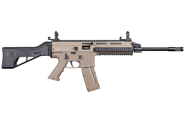 Picture of  Mauser Rimfire 4150014 M-15  22 LR 22+1 16.50" Barrel W/Flash Hider, Steel Receiver W/Tan Finish, Flip UP Front & Rear Sights, Side Folding Stock W/Adjustable Cheekrest, Manual Thumb Safety 713440971006