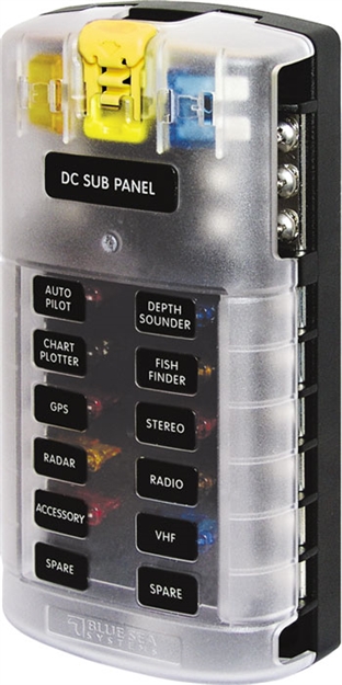 Picture of Blue Sea Systems Fuse Blk ST Blde 12 W/Grd