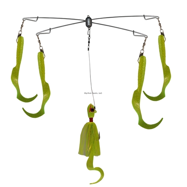 Picture of Blue Water Candy 4 Arm Grub Umbrella With 3Oz. Jig Chartreuse