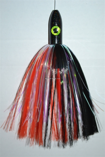 Picture of Blue Water Candy Bullet Jag, 9", 3 1/4 Oz, Red/Black Skirt/Red Head