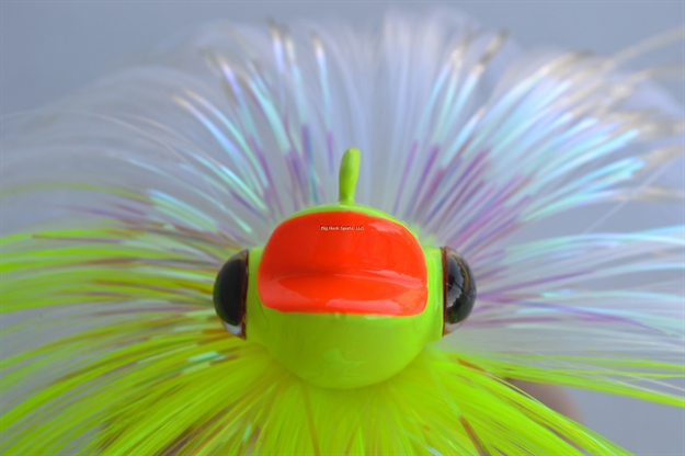 Picture of Blue Water Candy Chomper Parachute Lure, 4 Oz, Chartreuse/White Skirt/Chartreuse Head