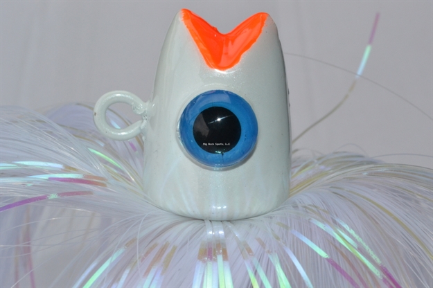 Picture of Blue Water Candy Chomper Parachute Lure, 7 Oz, White Skirt/White Head