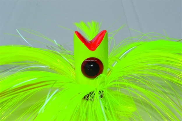 Picture of Blue Water Candy Chugger Parachute Lure, 5 Oz, Chartreuse Skirt/Chartreuse Head