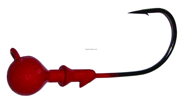 Picture of Blue Water Candy Cross Eyed Ball Jighead, 1/4 Oz, Red, 5/Pack