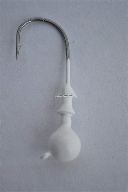 Picture of Blue Water Candy Cross Eyed Ball Jighead, 1/4 Oz, White, 5/Pack