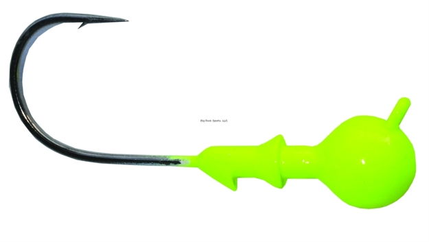 Picture of Blue Water Candy Cross Eyed Ball Jighead, 1/8 Oz, Chartreuse, 5/Pack