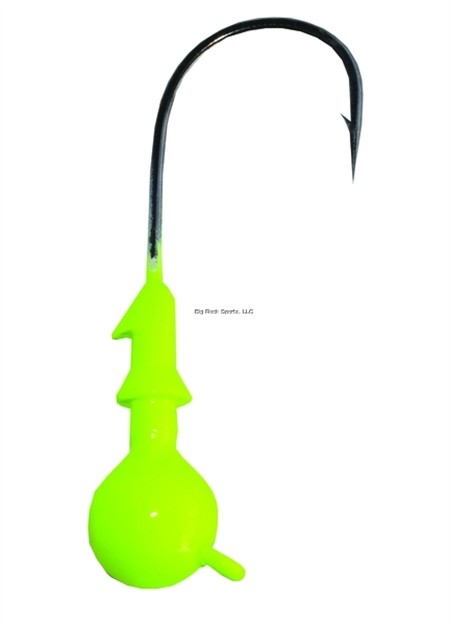 Picture of Blue Water Candy Cross Eyed Ball Jighead, 3/8 Oz, Chartreuse, 4/Pack