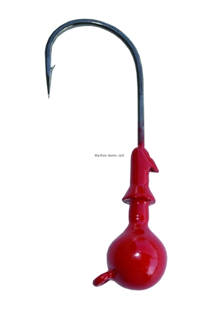 Picture of Blue Water Candy Cross Eyed Ball Jighead, 3/8 Oz, Red, 4/Pack