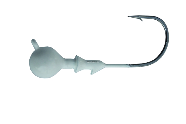 Picture of Blue Water Candy Cross Eyed Ball Jighead, 3/8 Oz, White, 4/Pack