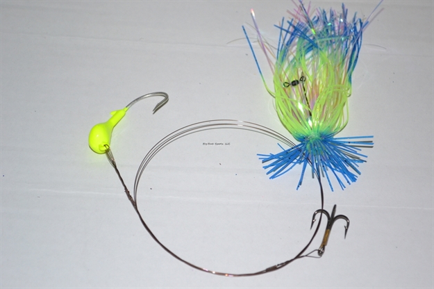 Picture of Blue Water Candy Dead Bait Rig Skirted 1/2Oz Dark Blue/Chartreuse