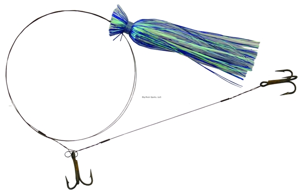 Picture of Blue Water Candy Featherweight King Rig Dbl #4Treble #5Wire Blu/Prl